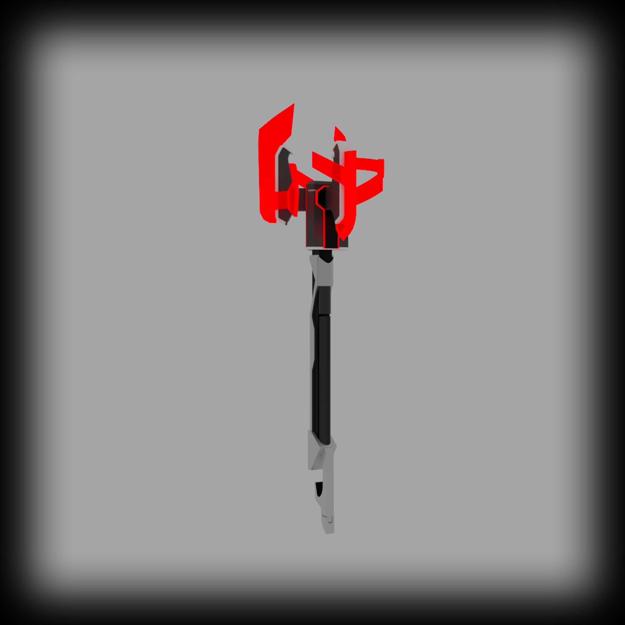 A large red mace